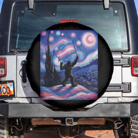 Bigfoot Starry Night Trans Rights Spare Tire Cover Sasquatch LGBTQ Pride