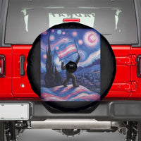 Bigfoot Starry Night Trans Rights Spare Tire Cover Sasquatch LGBTQ Pride