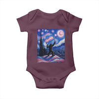 Bigfoot Starry Night Trans Rights Baby Onesie Sasquatch LGBTQ Pride