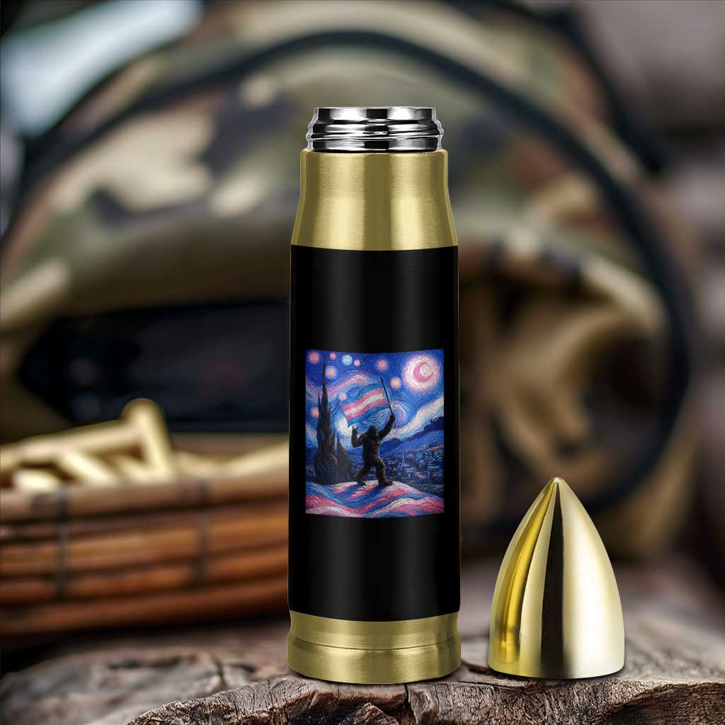 Bigfoot Starry Night Trans Rights Bullet Tumbler Sasquatch LGBTQ Pride