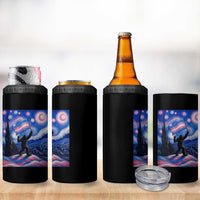 Bigfoot Starry Night Trans Rights 4 in 1 Can Cooler Tumbler Sasquatch LGBTQ Pride