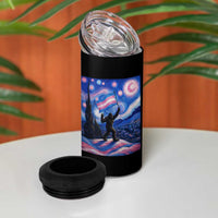Bigfoot Starry Night Trans Rights 4 in 1 Can Cooler Tumbler Sasquatch LGBTQ Pride