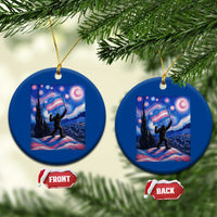 Bigfoot Starry Night Trans Rights Ceramic Ornament Sasquatch LGBTQ Pride