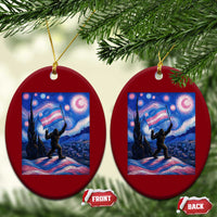 Bigfoot Starry Night Trans Rights Ceramic Ornament Sasquatch LGBTQ Pride