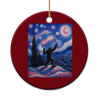 Bigfoot Starry Night Trans Rights Ceramic Ornament Sasquatch LGBTQ Pride