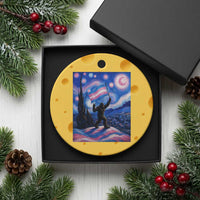 Bigfoot Starry Night Trans Rights Ceramic Ornament Sasquatch LGBTQ Pride