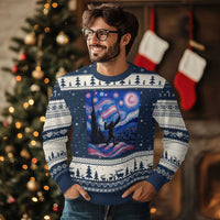 Bigfoot Starry Night Trans Rights Ugly Christmas Sweater Sasquatch LGBTQ Pride