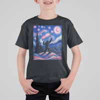 Bigfoot Starry Night Trans Rights T Shirt For Kid Sasquatch LGBTQ Pride