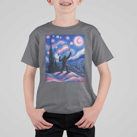 Bigfoot Starry Night Trans Rights T Shirt For Kid Sasquatch LGBTQ Pride
