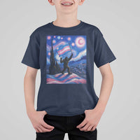 Bigfoot Starry Night Trans Rights T Shirt For Kid Sasquatch LGBTQ Pride