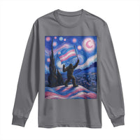 Bigfoot Starry Night Trans Rights Long Sleeve Shirt Sasquatch LGBTQ Pride
