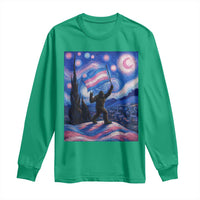 Bigfoot Starry Night Trans Rights Long Sleeve Shirt Sasquatch LGBTQ Pride
