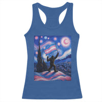 Bigfoot Starry Night Trans Rights Racerback Tank Top Sasquatch LGBTQ Pride