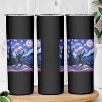 Bigfoot Starry Night Trans Rights Skinny Tumbler Sasquatch LGBTQ Pride