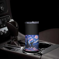 Bigfoot Starry Night Trans Rights Skinny Tumbler Sasquatch LGBTQ Pride