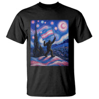 Bigfoot Starry Night Trans Rights T Shirt Sasquatch LGBTQ Pride