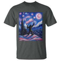 Bigfoot Starry Night Trans Rights T Shirt Sasquatch LGBTQ Pride