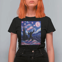 Bigfoot Starry Night Trans Rights T Shirt For Women Sasquatch LGBTQ Pride
