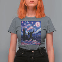 Bigfoot Starry Night Trans Rights T Shirt For Women Sasquatch LGBTQ Pride