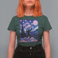 Bigfoot Starry Night Trans Rights T Shirt For Women Sasquatch LGBTQ Pride