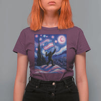 Bigfoot Starry Night Trans Rights T Shirt For Women Sasquatch LGBTQ Pride