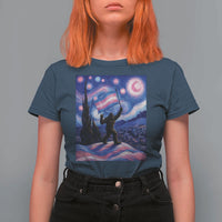 Bigfoot Starry Night Trans Rights T Shirt For Women Sasquatch LGBTQ Pride