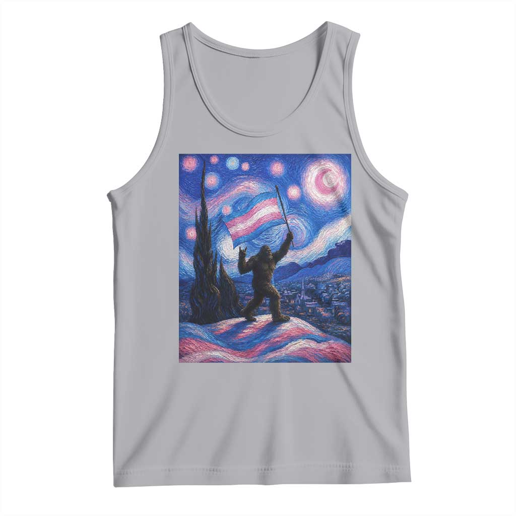 Bigfoot Starry Night Trans Rights Tank Top Sasquatch LGBTQ Pride