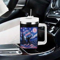 Bigfoot Starry Night Trans Rights Tumbler With Handle Sasquatch LGBTQ Pride