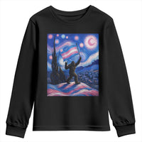 Bigfoot Starry Night Trans Rights Youth Sweatshirt Sasquatch LGBTQ Pride