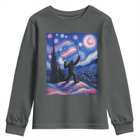 Bigfoot Starry Night Trans Rights Youth Sweatshirt Sasquatch LGBTQ Pride