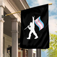 Bigfoot Rock On Trans Pride Flag Garden Flag Sasquatch LGBTQ Ally