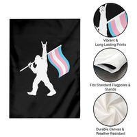 Bigfoot Rock On Trans Pride Flag Garden Flag Sasquatch LGBTQ Ally