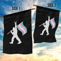 Bigfoot Rock On Trans Pride Flag Garden Flag Sasquatch LGBTQ Ally