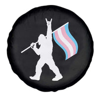 Bigfoot Rock On Trans Pride Flag Spare Tire Cover Sasquatch LGBTQ Ally