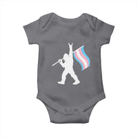 Bigfoot Rock On Trans Pride Flag Baby Onesie Sasquatch LGBTQ Ally
