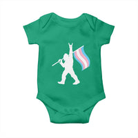 Bigfoot Rock On Trans Pride Flag Baby Onesie Sasquatch LGBTQ Ally