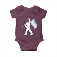 Bigfoot Rock On Trans Pride Flag Baby Onesie Sasquatch LGBTQ Ally