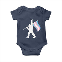 Bigfoot Rock On Trans Pride Flag Baby Onesie Sasquatch LGBTQ Ally