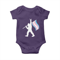 Bigfoot Rock On Trans Pride Flag Baby Onesie Sasquatch LGBTQ Ally