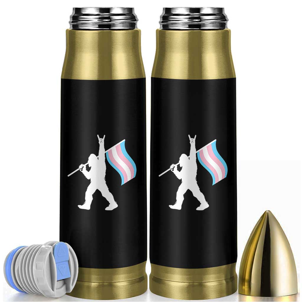 Bigfoot Rock On Trans Pride Flag Bullet Tumbler Sasquatch LGBTQ Ally