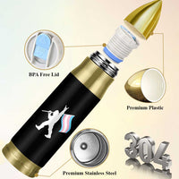 Bigfoot Rock On Trans Pride Flag Bullet Tumbler Sasquatch LGBTQ Ally