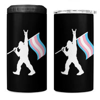 Bigfoot Rock On Trans Pride Flag 4 in 1 Can Cooler Tumbler Sasquatch LGBTQ Ally