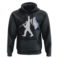 Bigfoot Rock On Trans Pride Flag Hoodie Sasquatch LGBTQ Ally