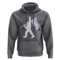 Bigfoot Rock On Trans Pride Flag Hoodie Sasquatch LGBTQ Ally