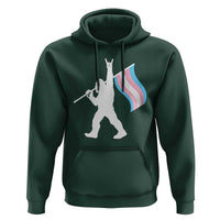 Bigfoot Rock On Trans Pride Flag Hoodie Sasquatch LGBTQ Ally