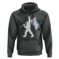 Bigfoot Rock On Trans Pride Flag Hoodie Sasquatch LGBTQ Ally
