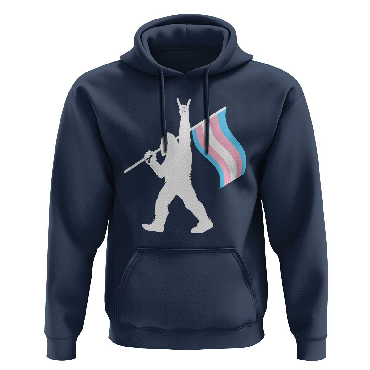 Bigfoot Rock On Trans Pride Flag Hoodie Sasquatch LGBTQ Ally