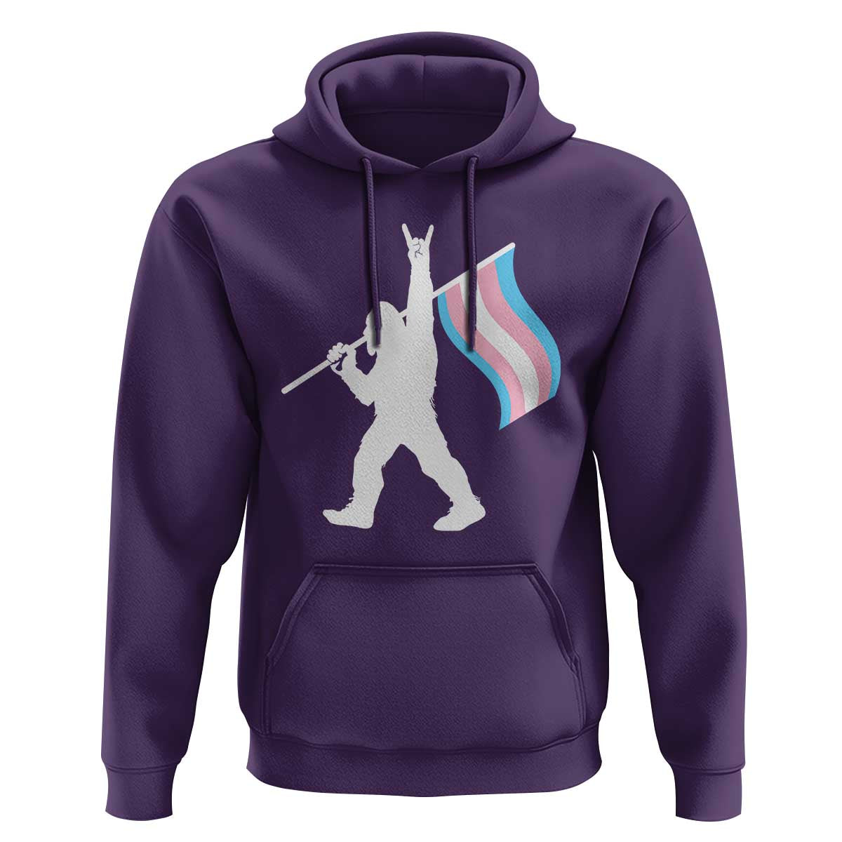 Bigfoot Rock On Trans Pride Flag Hoodie Sasquatch LGBTQ Ally