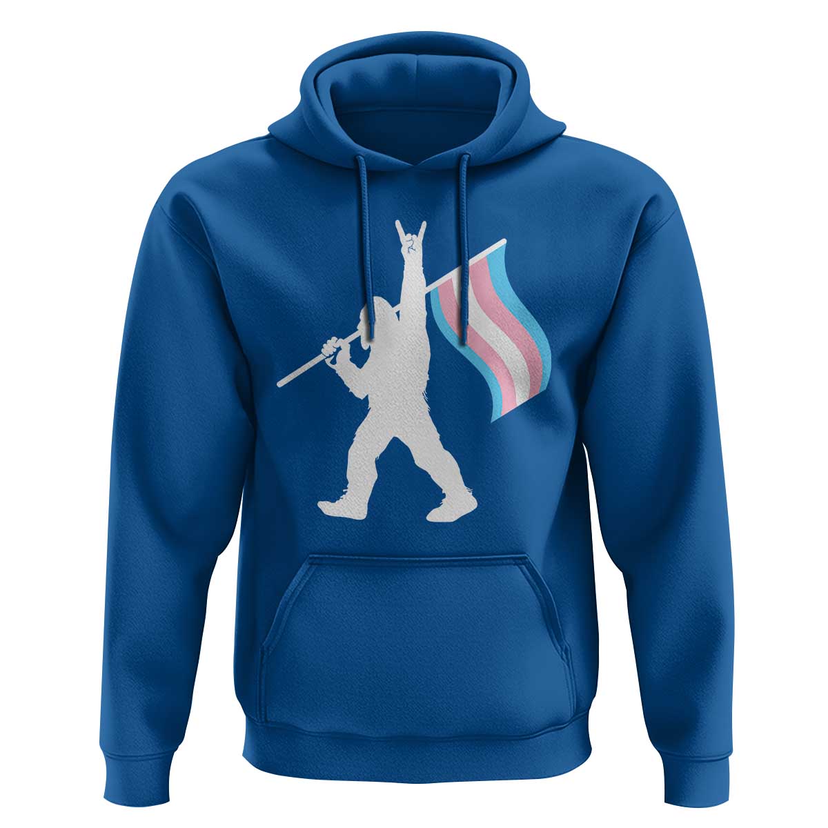 Bigfoot Rock On Trans Pride Flag Hoodie Sasquatch LGBTQ Ally