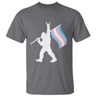Bigfoot Rock On Trans Pride Flag T Shirt Sasquatch LGBTQ Ally